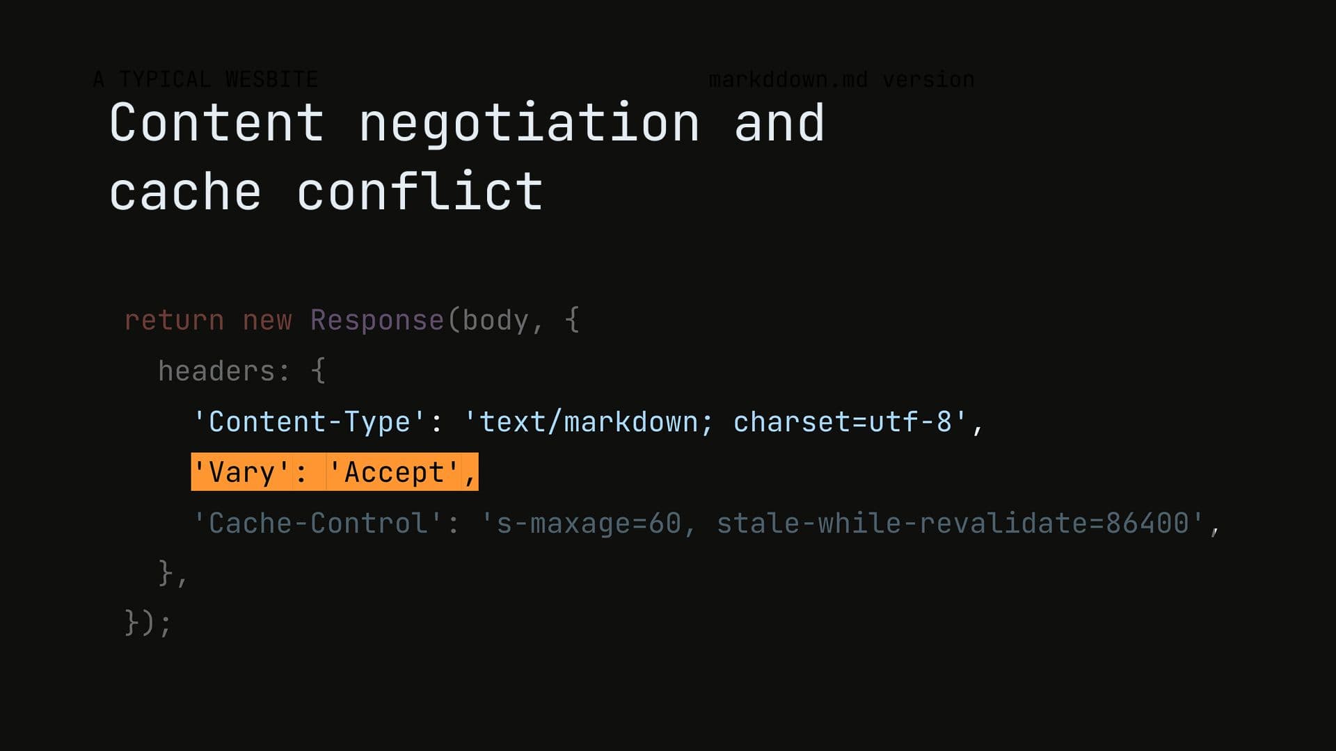 Content negotiation and the markdown problem