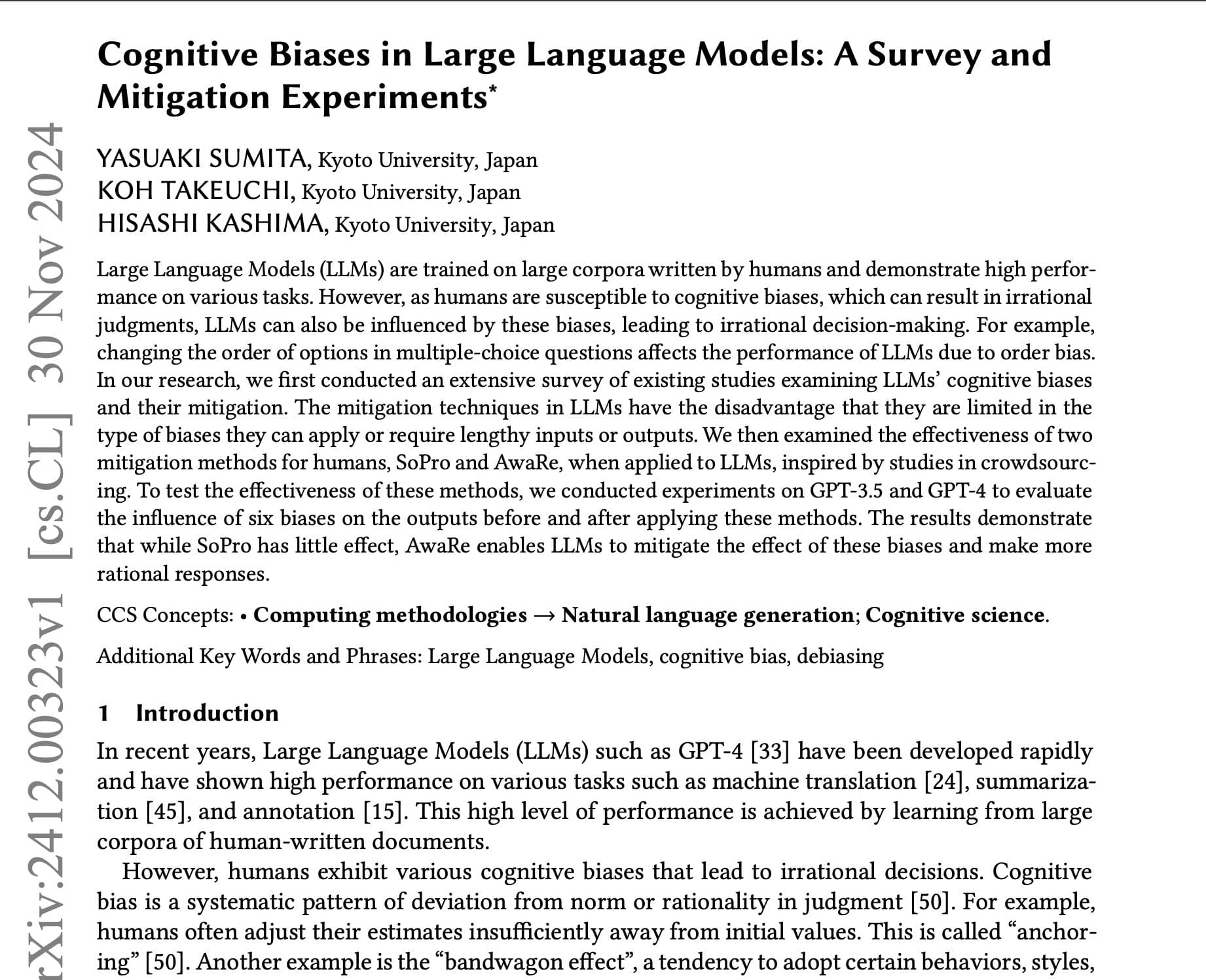 Cognitive biases hiding inside your language model
